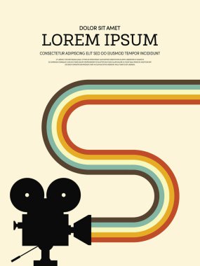 Film ve film modern retro VINTAGE poster arka plan
