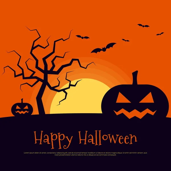 Boldog halloween poszter sablon háttér — Stock Vector