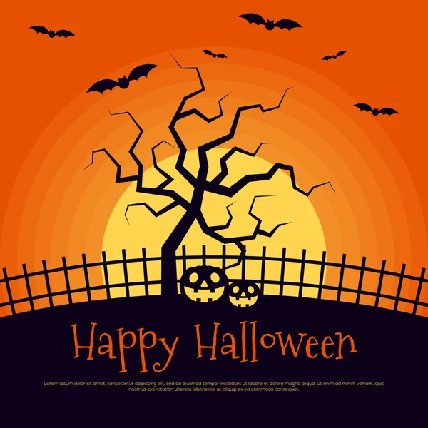 Boldog halloween poszter sablon háttér — Stock Vector