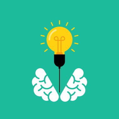 Kutunun dışında düşünmek. Yaratıcı bir fikir kavramı düz tasarım