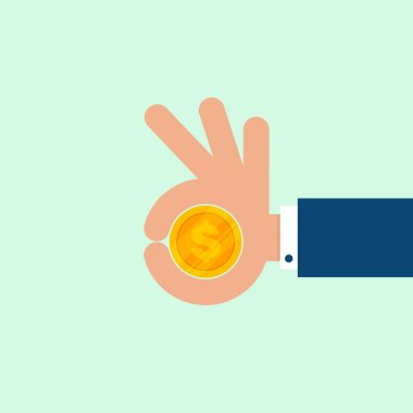 Para işadamı el düz tasarım