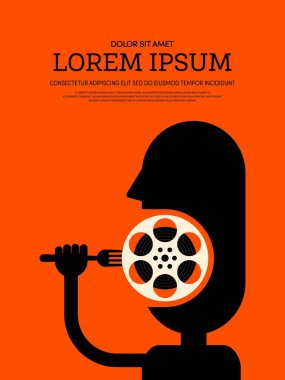 Film ve film modern retro VINTAGE poster arka plan