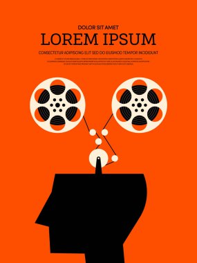 Film ve film modern retro VINTAGE poster arka plan