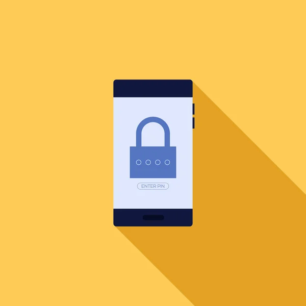 Smartphone password sikkerhedssystem koncept flad design – Stock-vektor