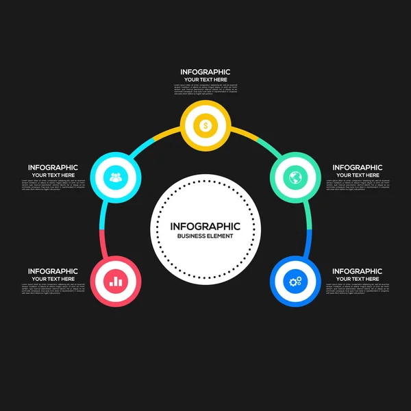 Infographie business template layout design avec 5 options — Image vectorielle