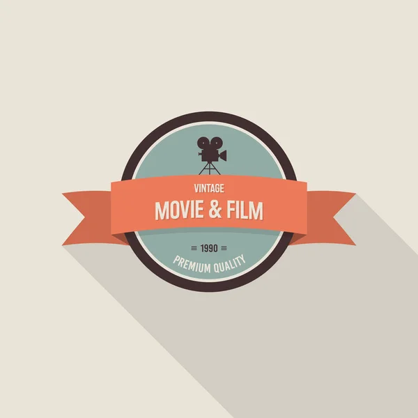 Badge de film et label design vintage style rétro — Image vectorielle