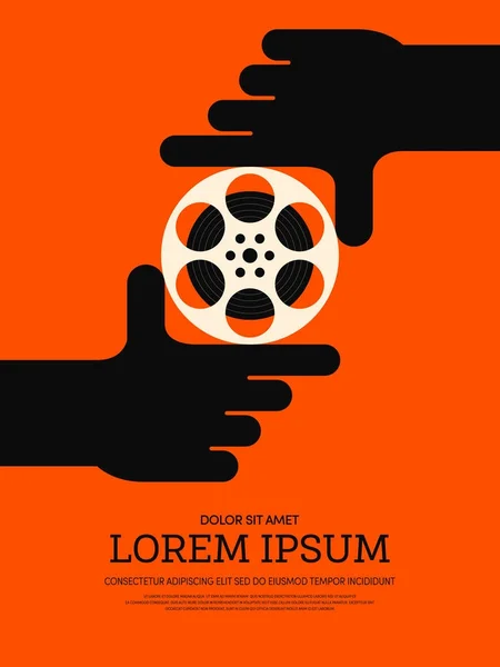 Kino i film modern retro vintage plakat tło — Wektor stockowy