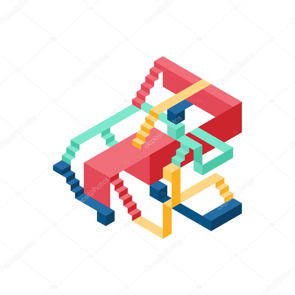 Abstract colorful geometric isometric style background