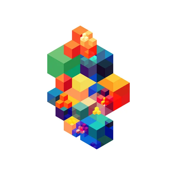 Абстрактний сучасний барвистий прозорий геометричний ізометричний фон — стоковий вектор