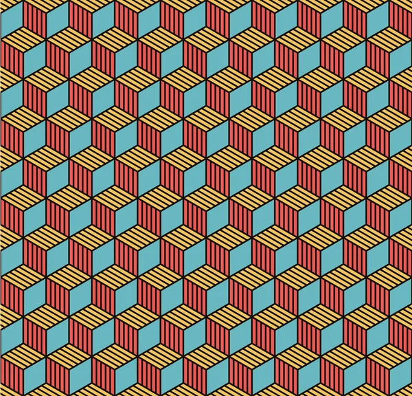 Abstrakte bunte geometrische isometrische nahtlose Muster Hintergrund — Stockvektor