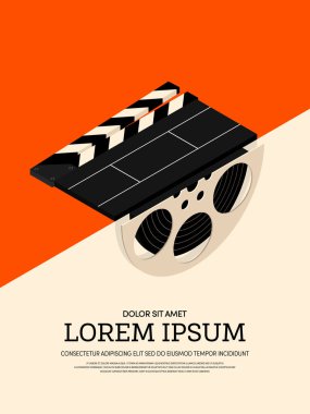 Film ve film modern retro VINTAGE poster arka plan