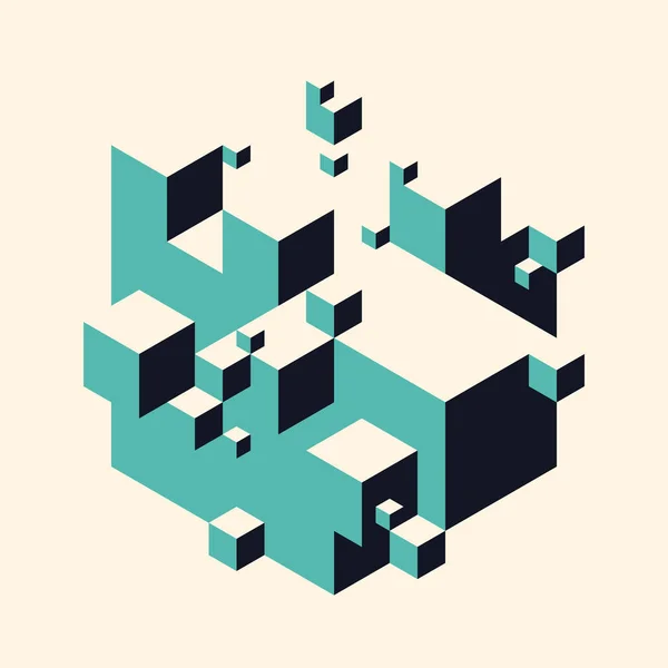 抽象的な現代的なカラフルな幾何学的な等尺性背景 — ストックベクタ