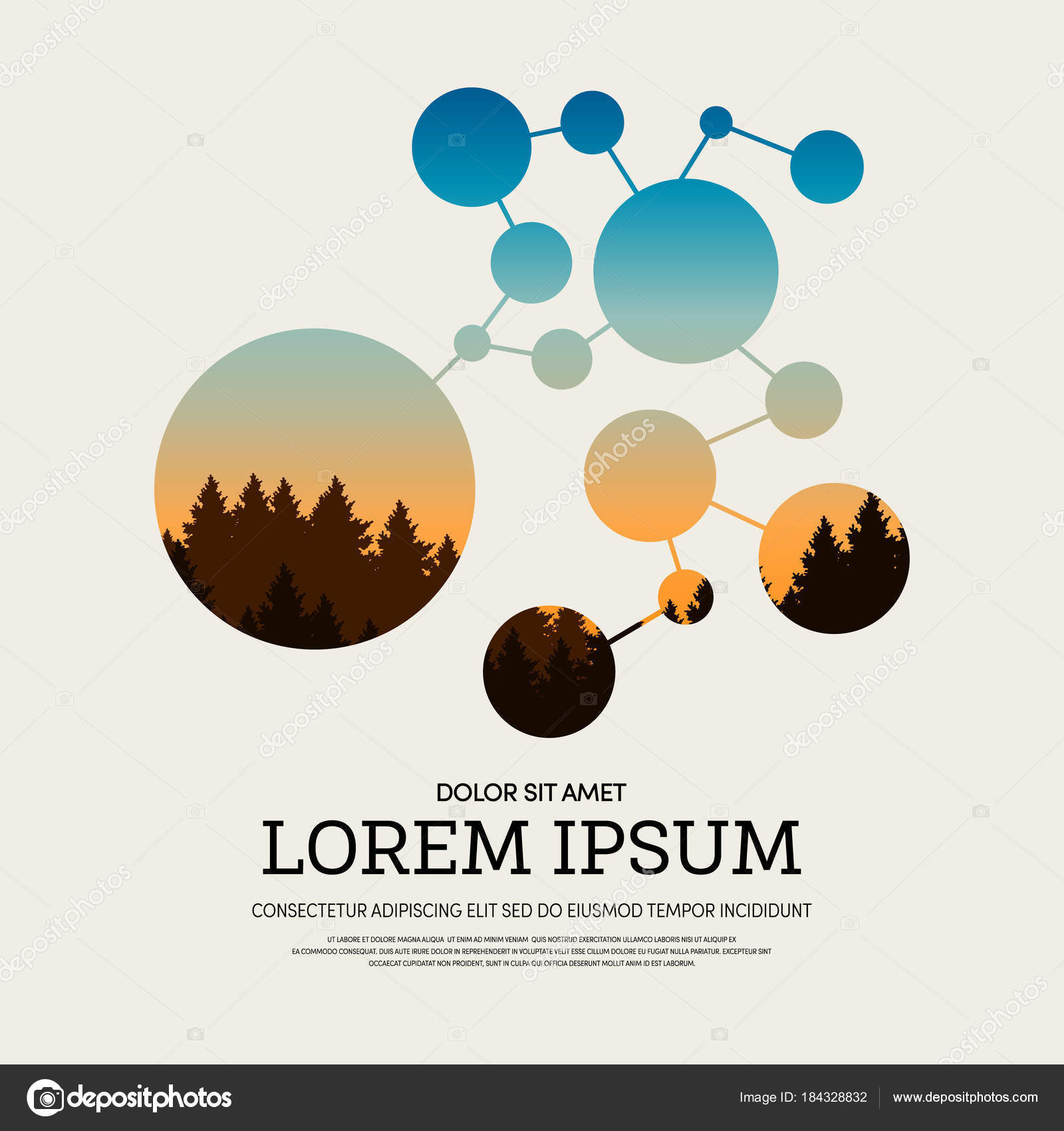 Abstract Geometric Sunset Landscape Poster Background Stock Vector C Thenatchdl 184328832