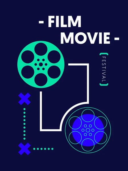 映画と映画の現代のレトロなビンテージ ポスター背景 — ストックベクタ