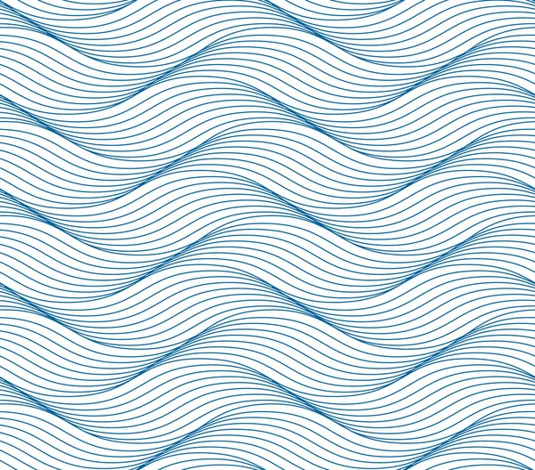 Abstraktní modré vlny umění linie vzor pozadí — Stockový vektor