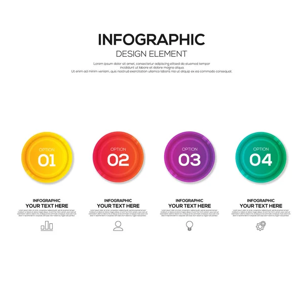 Infografik Business Template Design mit 4 Optionen — Stockvektor