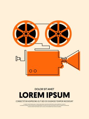 Film ve film modern retro VINTAGE poster arka plan