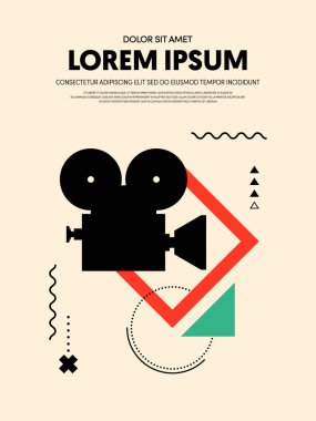 Film ve film modern retro VINTAGE poster arka plan