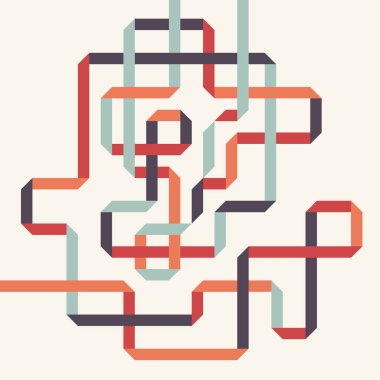 Renkli geometrik izometrik hat sanat arka plan