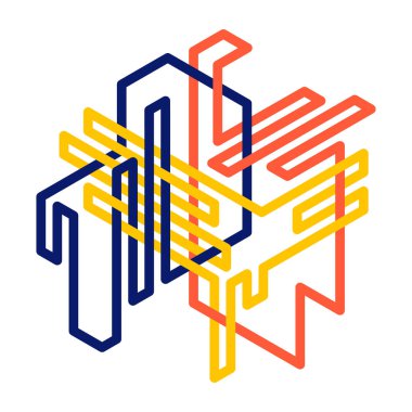 Soyut geometrik izometrik satır arka plan sanat