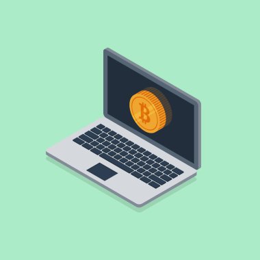 Cryptocurrency ve bitcoin dijital pazarlama modern iş kavramı