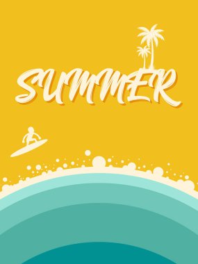 Yaz plaj soyut VINTAGE retro poster arka plan üzerinde