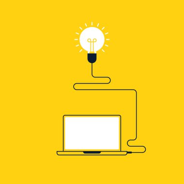 Yaratıcı düşünme fikir kavramı düz tasarım