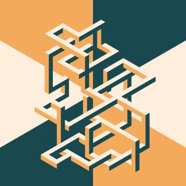 Renkli izometrik arka plan ile geometrik dekoratif