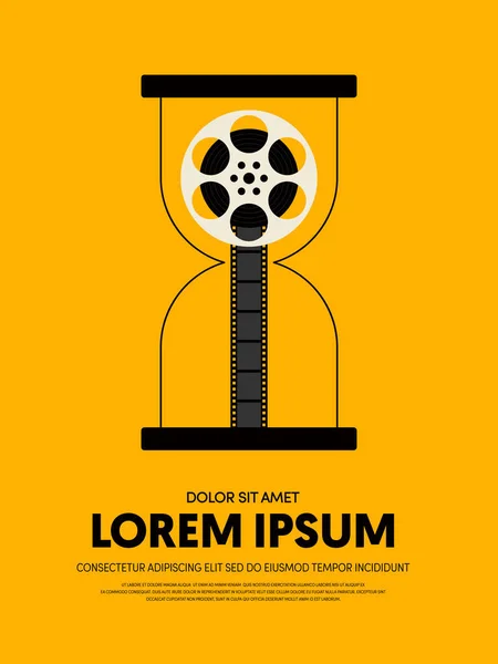 Película y película moderna retro vintage cartel fondo — Vector de stock