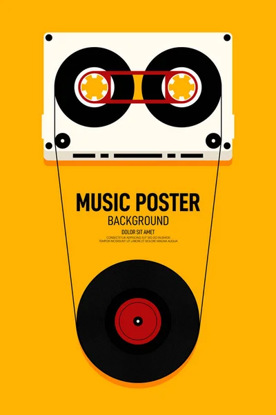 Cartaz de música modelo de fundo estilo retro vintage — Vetor de Stock