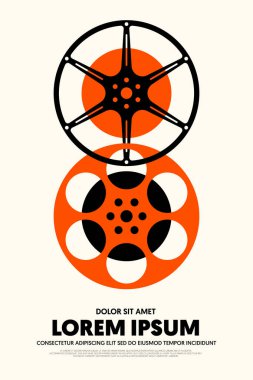 Film ve film afiş tasarım şablonu arka plan vintage retro tarzı