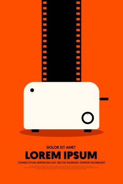Film ve film afiş tasarım şablonu arka plan vintage retro tarzı