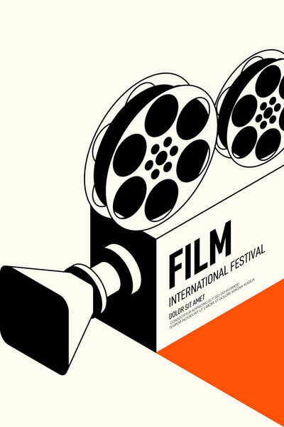 Дизайн фильма и плаката шаблон фоновый винтажный стиль ретро
