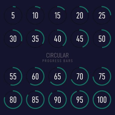 Modern fütüristik dairesel ilerleme yükleme çubuğunun toplanması
