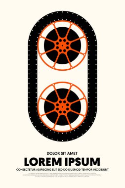 Film ve film afiş tasarım şablonu arka plan vintage retro tarzı