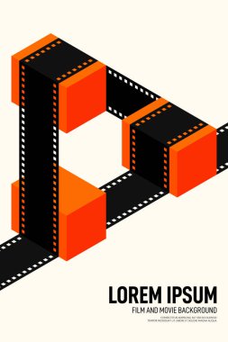 Film ve film afiş tasarım şablonu arka plan vintage retro tarzı
