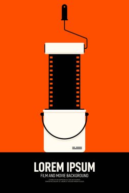 Film ve film afiş tasarım şablonu arka plan vintage retro tarzı