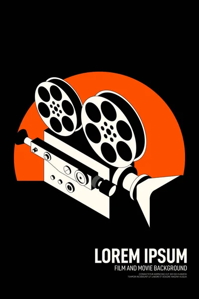 Υπόβαθρο ισομετρική camer πρότυπου σχεδίασης ταινίας και αφίσας — Διανυσματικό Αρχείο