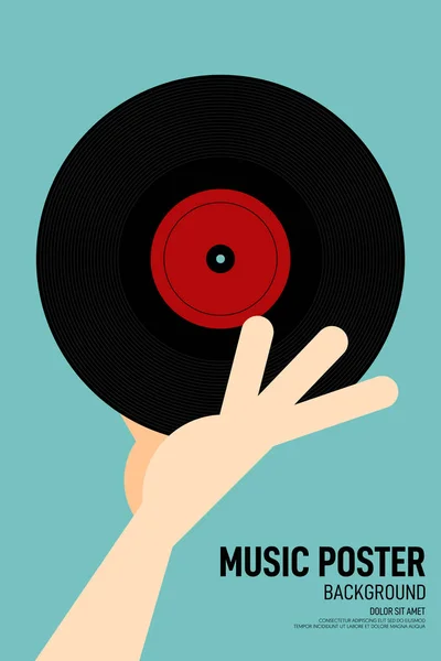 Cartaz de música modelo de fundo estilo retro vintage — Vetor de Stock