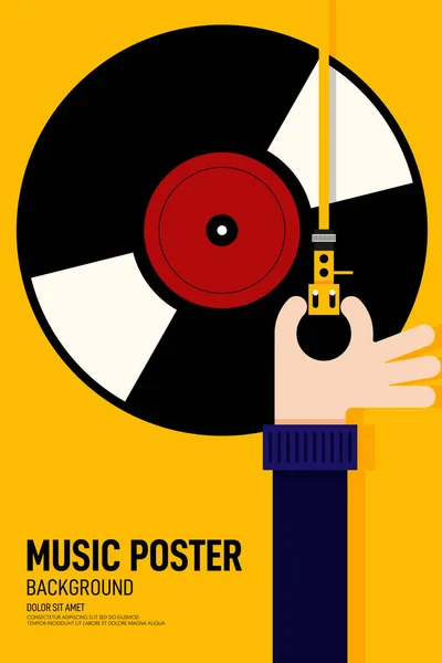 Müzik posteri tasarım şablonu arka plan vintage retro tarzı — Stok Vektör