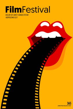 Film ve film poster tasarım şablon arka plan modern vintage retro tarzı