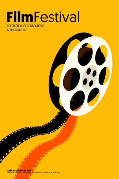 영화와 영화 포스터 디자인 서식 파일 배경이 현대 빈티지 복고 스타일 — 스톡 벡터