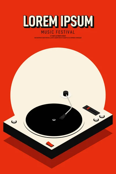 Μουσική Αφίσα Πρότυπο Σχεδιασμό Φόντο Βινύλιο Δίσκο Σύγχρονη Ρετρό Στυλ — Διανυσματικό Αρχείο