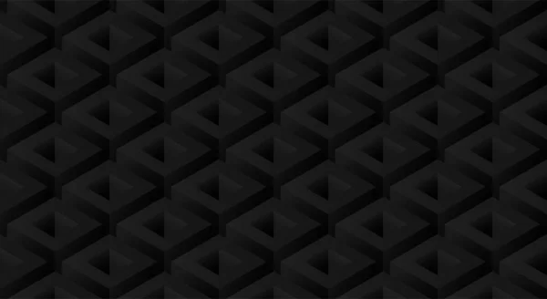 Abstract Minimaal Zwart Naadloos Patroon Achtergrond Decoratief Met Isometrische Geometrische — Stockvector