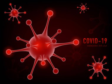 COVID-19 Coronavirus salgını 3 boyutlu gerçekçi bir geçmiş. Grafik tasarım ögesi arkaplan, duvar kağıdı, pankart, broşür, broşür, broşür, web sayfası, vektör illüstrasyonu için kullanılabilir