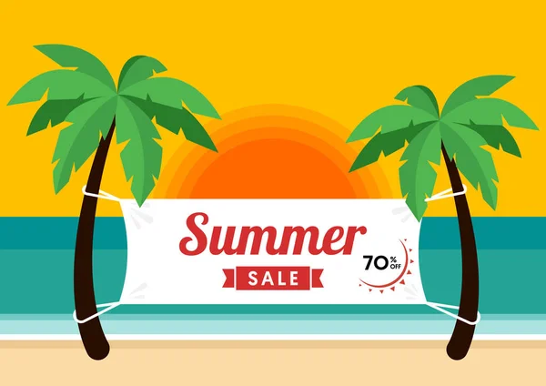 Zomer Verkoop Promotie Banner Speciale Aanbieding Korting Sjabloon Decoratief Met — Stockvector