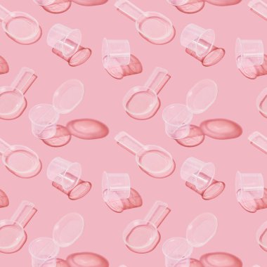 Kusursuz, temiz tıbbi ölçüm konteynırları deseni.