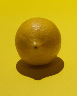 Stüdyonun önünde olgun limonun kadın göğsüne benzer bir görüntüsü var..