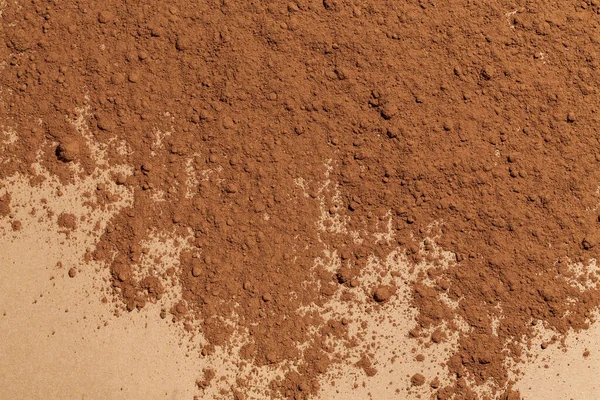 Разбитые Ряды Какао Порошка Вид Сверху — стоковое фото