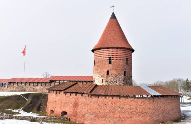 Görünüm tarihi Gotik Kaunas Kalesi Ortaçağ Times Kaunas, Litvanya